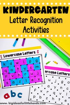 the letter recognition activities for kids to practice their handwriting and writing skills with letters, numbers, and shapes