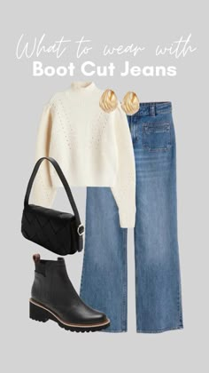 Winter Outfits2023 Women, Jeans And A Nice Top Night Out Winter, Casual Winter Dinner Outfit, Deb Outfits, Jeans And Boots Outfit Winter, Winter Jean Outfits, How To Style Boot Cut Jeans, Bootcut Jeans Outfit Winter, Classy Dinner Outfits For Women