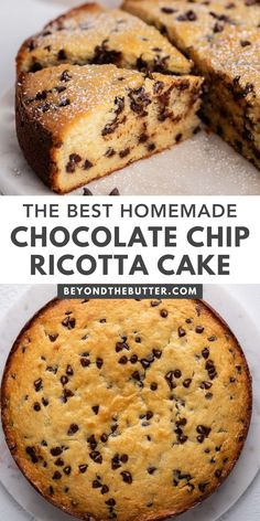 the best homemade chocolate chip ricotta cake