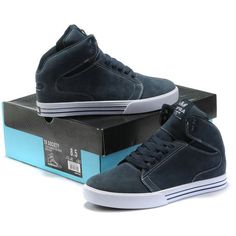 Supra TK Society Mid Mens Shoes In Grey Navy Blue White,Cheap Supra TK... via Polyvore Supra Sneakers, Supra Shoes, White P, Wedge Sneaker, Puma Sneaker, High Top Sneakers, Men's Shoes