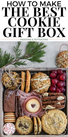 the best cookie gift box is packed with cookies, cookies and other treats for christmas