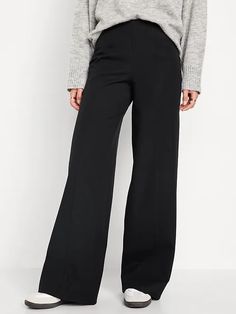 High-Waisted Pull-On Pixie Wide-Leg Pants for Women | Old Navy Wide Leg Pants Outfit, Leg Pants Outfit, Pixie Pants, Wide Leg Dress Pants, Old Navy Pants, Old Navy Women, Navy Pants, Bottom Clothes, Ankle Pants