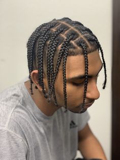 Men Large Box Braids, Travis Scott Hairstyle, Men’s Boxbraids, Travis Scott Hair, Men’s Box Braids Medium, Men’s Box Braids, Black Man Single Braids, Travis Scott Braids