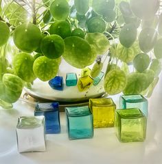 2 inch hollow glass colored cubes Tequila Bottles, Creative Decor