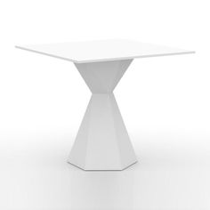 a white table on a white background with no one around it or someone else to the side