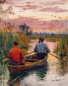 two people in a boat on the water