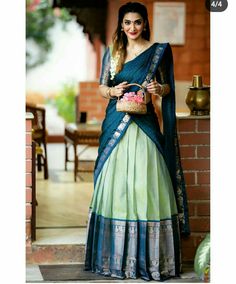 Saree Color Combinations, Saree Drapes, Daughter Dress, Simple Lehenga, Marriage Dress, Indian Bride Outfits, Mother Daughter Dress, Bride Outfits