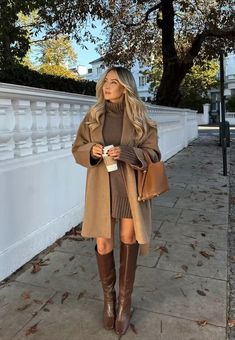 Brown Boots Outfit Fall, Brown Knee High Boots Outfit, Long Boots Outfit, Brown Boots Outfit, Fall Boots Outfit, Winter Boots Outfits, Outfits To Wear, Autumn Outfit, Outfit Inspo Fall