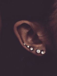 a person with some piercings on their ear