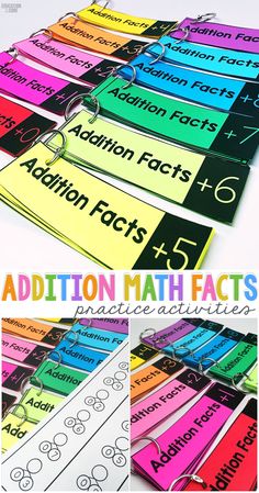 this is an image of addition math fact bookmarks