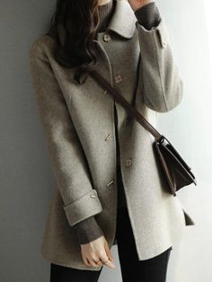 Coffee Cake Recipes Easy, Womens Office, Middle Age Fashion, Wool Coat Women, Long Wool Coat, Women Overcoat, Fashion Office