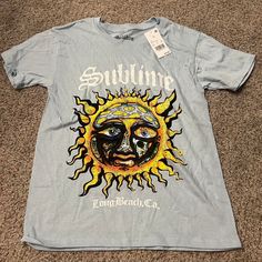 Sublime Graphic Tee In Lightblue And Yellow New With Tag Size Xs Retails For 12.99 #Skate #Streetware #Sublime #Bandtee #Punk Skate Streetwear, Band Tees, Graphic Tee, Colorful Shirts, Graphic Tees, Florida, Street Wear, Womens Tops, Tops & Tees