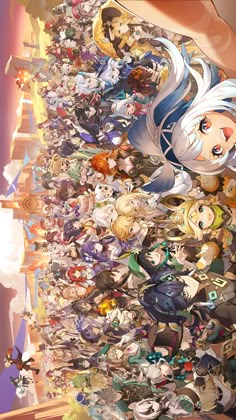 an anime poster with many different characters