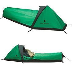 two green tents with one tent closed and the other open, side by side on a white background