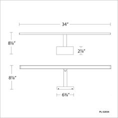 the diagram shows how to measure an overhead light fixture with three different heights and widths