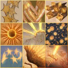 Dreamy Mood Board, Mood Board Astetic, Moon Board Design, Solar Eclipse Color Palette, Pictures For Mood Boards, Oc Mood Board, Character Design Mood Board, Star Moodboard, Sun Character Design