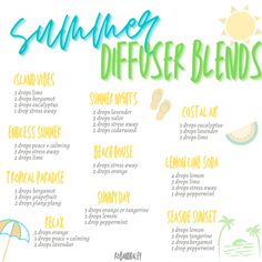 Summertime Essential Oil Blends, Work Essential Oil Blend, Summer Young Living Diffuser Recipes, Pineapple Essential Oil Blend, Summer Scents Essential Oils, Summer Essential Oil Diffuser Blends, June Diffuser Blends, Calming Essential Oil Blend Diffuser, Summer Diffuser Blends Young Living