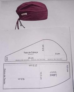 the sewing pattern for a hat is shown on top of a piece of white paper