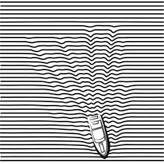 a black and white drawing of a boat floating in the water with waves behind it