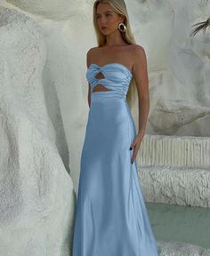 Tinble | Strapless Aqua Blue Sheath Long Prom Dresses – KissProm Simple Prom Dress Long, Hoco Inspo, Robes Glamour, Cute Formal Dresses, Prom Dress Inspo, Skandinavian Fashion, Dream Prom, Prom 2024, Hoco Dress