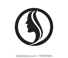 the silhouette of a woman's head in a circle