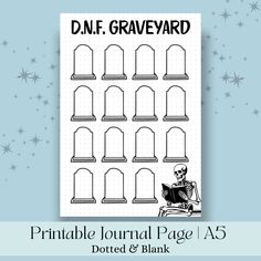 the printable journal page for d i f gravesard's book titled, printable