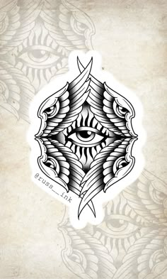 an artistic tattoo design with the eye on it