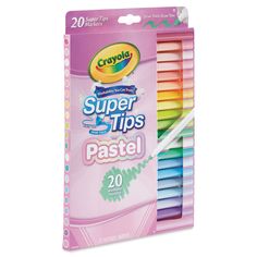 crayon super tips pastel markers, 20 count