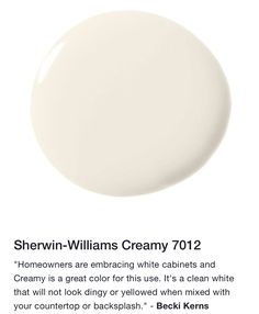 sheryln - williams creamy 702 homeowners are embracing white cabinets and creamy is a great color for this use it's a clean white that will not look dry