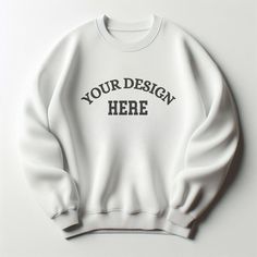 Customizable White Crew Sweatshirt, White Crew Neck Sweater With Letter Print, White Custom Print Sweatshirt For Streetwear, White Crew Neck Top With Custom Logo, Customizable White Crew T-shirt, Basic White Sweatshirt With Branding, Customizable White Casual Sweater, Casual White Tops With Custom Logo, White Customizable Casual Sweater