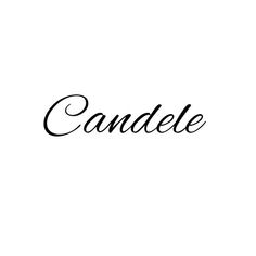 the word candle written in cursive writing on a white background with black ink