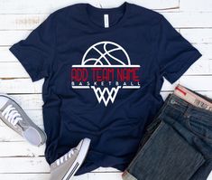 a t - shirt that says, add team name basketball on the front and back