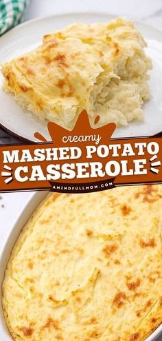 Mashed Potato Casserole, thanksgiving side dishes, easy dinner ideas Side Dish For A Crowd, Cheesy Mashed Potato Casserole, Dish For A Crowd, Mashed Potato Casserole Recipes, Quick Vegetarian Recipes, Make Ahead Mashed Potatoes