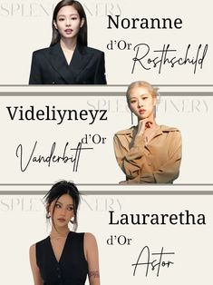 four different types of women with names on them