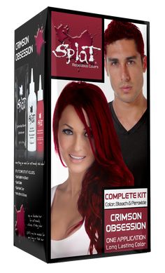 Complete Bleach and Hair Color kit in one! Everything you need for extremely vivid color - giving you the power to create bright, bold hair color. Create head-turning looks with long-lasting, semi-permanent red hair color.

IDEAL FOR: Ultra-vivid, head-turning color transformations. Great for all-over color, streaks, ombre looks, or dip dye.
Kit Contains: 

Splat Oxide 2.9 fl. oz / 85.7 mL
Lightening Bleach 1.25 oz / 35g
Splat Crimson Obsession Hair Color 3 fl. oz / 86 mL
1 pair of gloves Splat Hair Dye, Splat Hair Color, Crimson Hair, How To Dye Hair At Home, Hair Bleach, Bold Hair Color, Semi Permanent Hair Dye, Semi Permanent Hair Color, Permanent Hair Dye