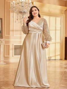 Full Sleeve Party Dresses, Dresses Formal Dinner, Full Sleeves Dresses For Women, Satin Bodycon Dress Long, Long Sleeve Satin Dress Classy, Classic Dresses For Women Classy, Party Dresses For Women Classy, Birthday Party Dresses For Women Classy, Formal Dresses For Plus Size Women