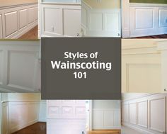 many different types of wainscoting in the same color as each other, including white