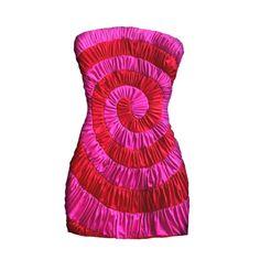 New Without Tags, Iconic Lirika Matoshi Spiral Strapless Dress. Spandex Fabric Tucked And Swirled Into An Incredibly Fun Mod Like Dress That Looks Straight Out Of An Austin Powers Movie Or The World’s Most Fabulous Y2k Party! Size Xxl (Very Stretchy, I’d Say Xl Or Xxl If You Want It Very Snug) Costume With Red Dress, Lirika Matoshi Dress, Weird Dresses, Spiral Dress, Dress Tiktok, Stamp Dress, Chloe 2024, Lirika Matoshi, Crazy Dresses