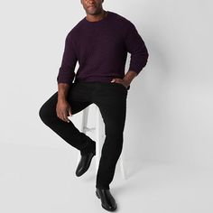 Knitted from soft cotton, this men's pullover sweater from Shaquille O'Neal XLG big and tall collection has a textured woven pattern that effortlessly elevates this cold-weather staple. Cut for a classic-fit, it has a crew neckline, long sleeves, and ribbed trim. Versatile for styling options, try yours as a standalone or over a t-shirt with tailored pants.Closure Type: Pullover HeadFit: Classic FitSleeve Length: Long SleeveApparel Length: 27 Inches - FrontFiber Content: 100% CottonFabric Descri Tall Sweater, Mens Pullover Sweater, Shaquille O'neal, Pullover Men, Big And Tall, Big & Tall, Cold Weather, Mens Long Sleeve, Pullover Sweaters