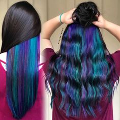 Hidden Hair Color, Balayage Straight, Underlights Hair, Mermaid Hair Color, Hair Color Underneath, Peekaboo Hair