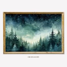 Office Reading Nook, Winter Forest Painting, Christmas Tree Wall Art, Christmas Tree Wall, Snow Landscape, Cozy Spaces, Christmas Tree Painting, Thoughtful Christmas Gifts