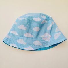 Bucket Hat Inspo, Aesthetic Bucket Hat, Bucket Hat Ideas, Cloud Print, Cute Beanies