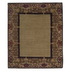 an area rug with a square design in the center