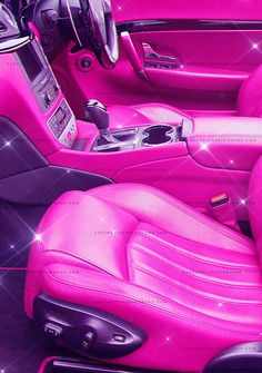 Pink interior luxury car baddie aesthetic image for wall collage and creative projects Iphone Aesthetic Organization, Pink Seat Covers, Car Decorating, Baddie Lifestyle, Cars Decorations, Aesthetic Organization, Aesthetic Image, Purple Car, Interior Luxury