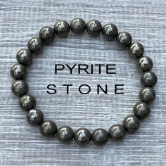 Natural 8mm Pyrite Stone Bracelet Black Gemstone Stretch Bracelet Handmade Material: Pyrite Stone Size: Fits About 6 ~ 7.5 Inch Wrist, Adjustable Bikers Tattoo, Fire Energy, Pyrite Stone, Pyrite Bracelet, Solar Plexus Chakra, Bracelet Black, Bracelet Handmade, Stone Bracelet, Stretch Bracelet