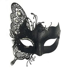 PRICES MAY VARY. Material: Metal+ Rhinestones.Bendable Metal,It fits great bends to shape your face Features: Metal has ductility,very comfortable, light weight and no flaking of paint, no messy excess glue residue, and no discoloration Perfect Venetian Party Mask: Elegance is the first impression you give the man, it is low-key, luxury and eye-catching, you worry-free to become the focus. This is a good gift choice also! Fits Almost Of All: One size fits almost of all, Mask Is about 8.2" / 21 C Butterfly Masquerade Mask, Venice Masquerade, Mask Prom, Prom Mask, Masquerade Halloween Costumes, Mask Halloween Costume, Club Fitness, Mask Venetian, Mask Carnival