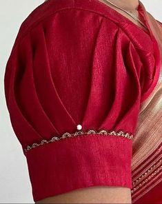 Neck And Sleeves Designs For Blouse, Wedding Saree Blouse Designs Simple, Blouse Aari Work Simple, Designer Hands For Blouses, Designer Blouse Sleeves Pattern, Blouse Designs Hand Design, Blouse Designs For Sarees Latest, Working Blouse Designs, Blouse Necklines Indian