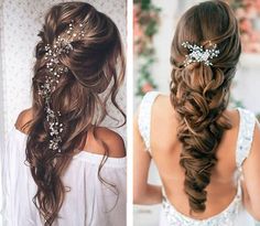 two pictures side by side, one with braid and the other with flowers in it