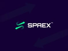 the spacex logo is shown on a dark background with green arrows pointing in different directions