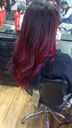 Blue And Red Hair, Descendants Dr, Navy Blue Hair, Aries Aesthetic, Galaxy Hair, Cute Hair Colors, Hair Follicles, Hair Stylies, Hair Color Blue